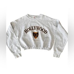 Vintage reworked cropped Hollywood California souvenir Women's Sweatshirt top